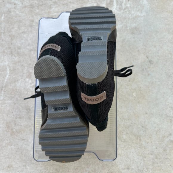 Sorel Suede Leather Open Toe Joanie Mesh Wedges- Color Black- Size 10M - Picture 4 of 5